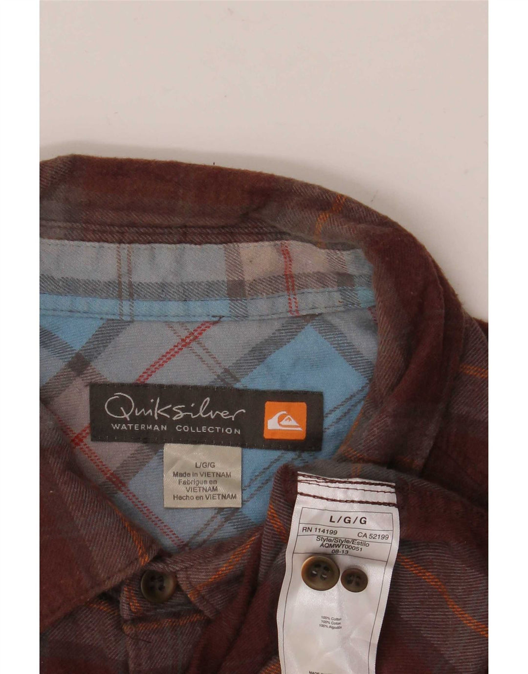 Quiksilver Herren-Flanellhemd, groß, braun kariert, Baumwolle