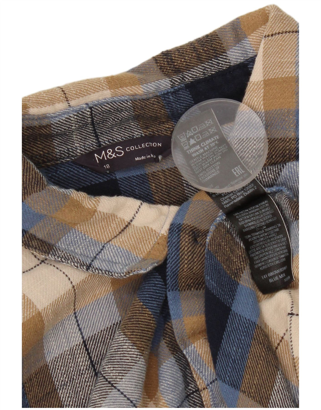 Marks & Spencer Damen-Flanellhemd, UK 18, XL, mehrfarbig, kariert, Baumwolle
