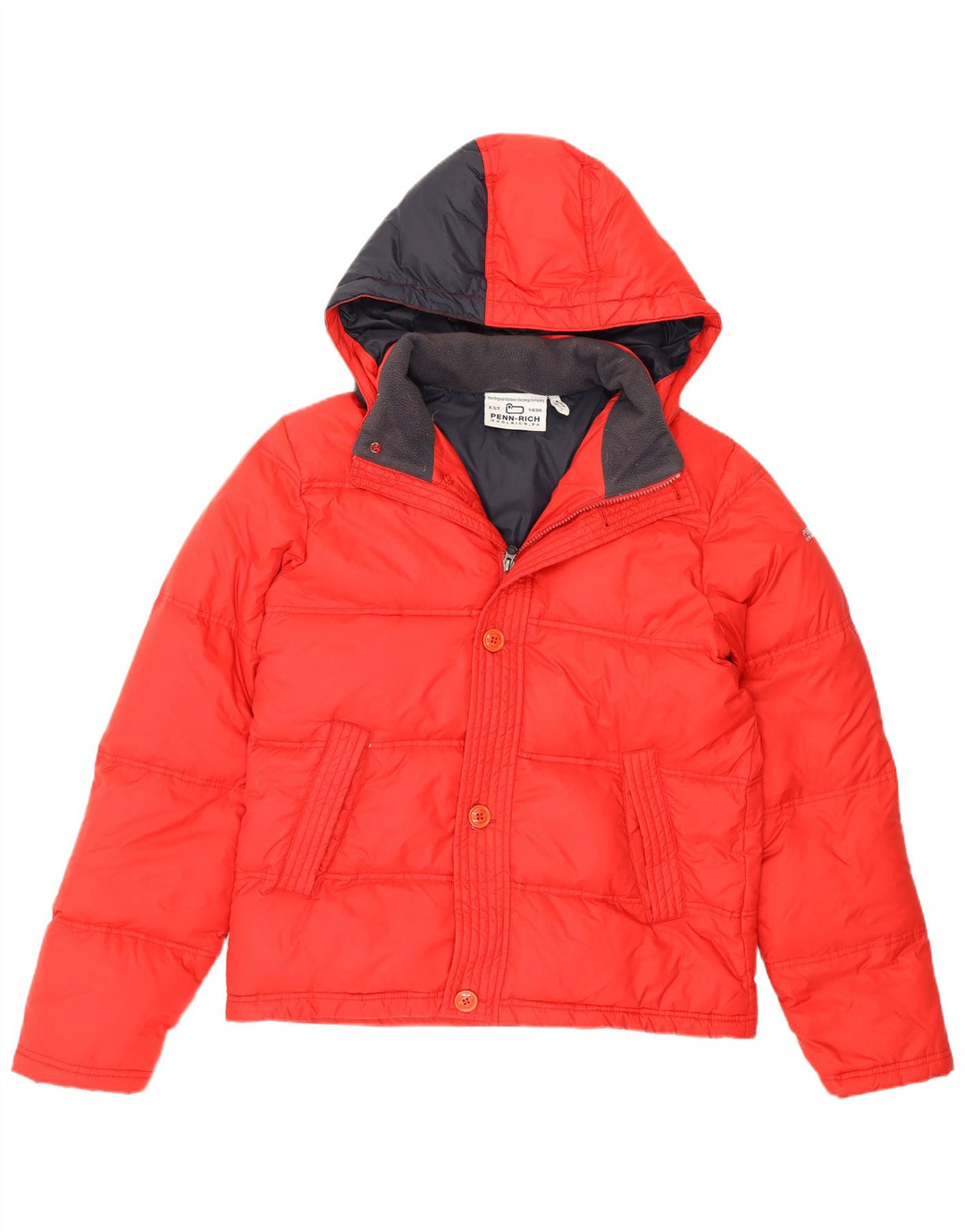 Woolrich Herren Penn-Rich Wattierte Jacke mit Kapuze UK 38 Mittelrotes Nylon