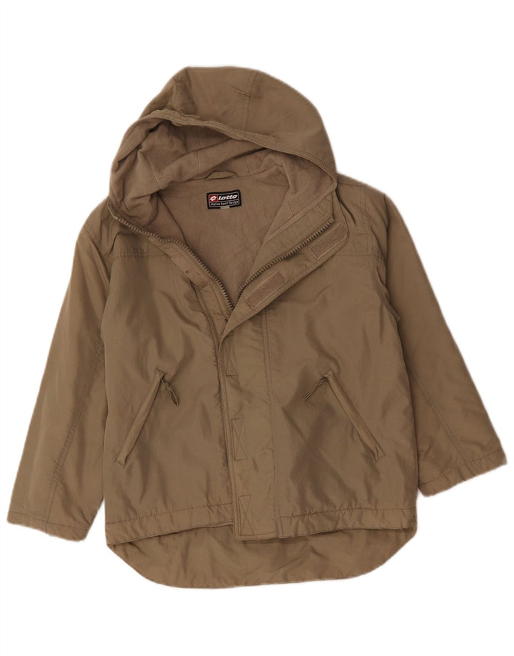 Lotto Jungen-Windbreakerjacke mit grafischer Kapuze, 11–12 Jahre, Mittelkhaki