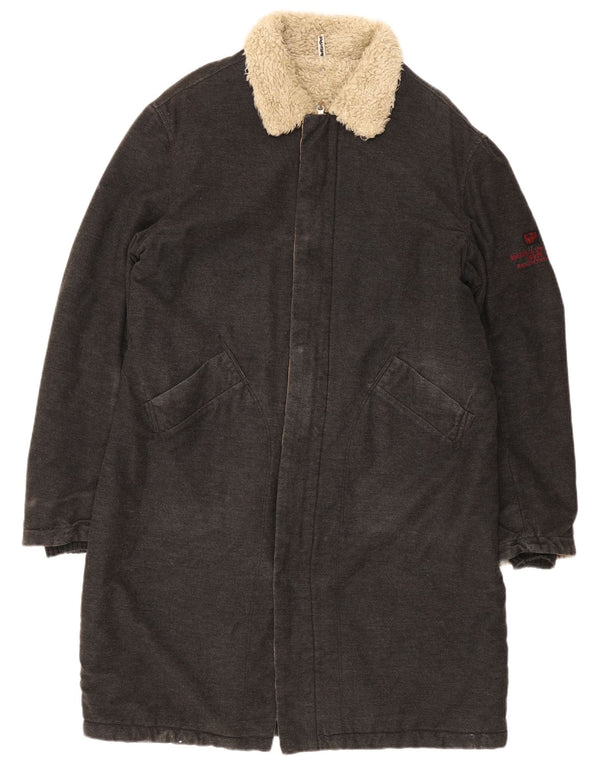Meltin' Pot Herren Sherpa Mantel UK 42 XL Grau Baumwolle