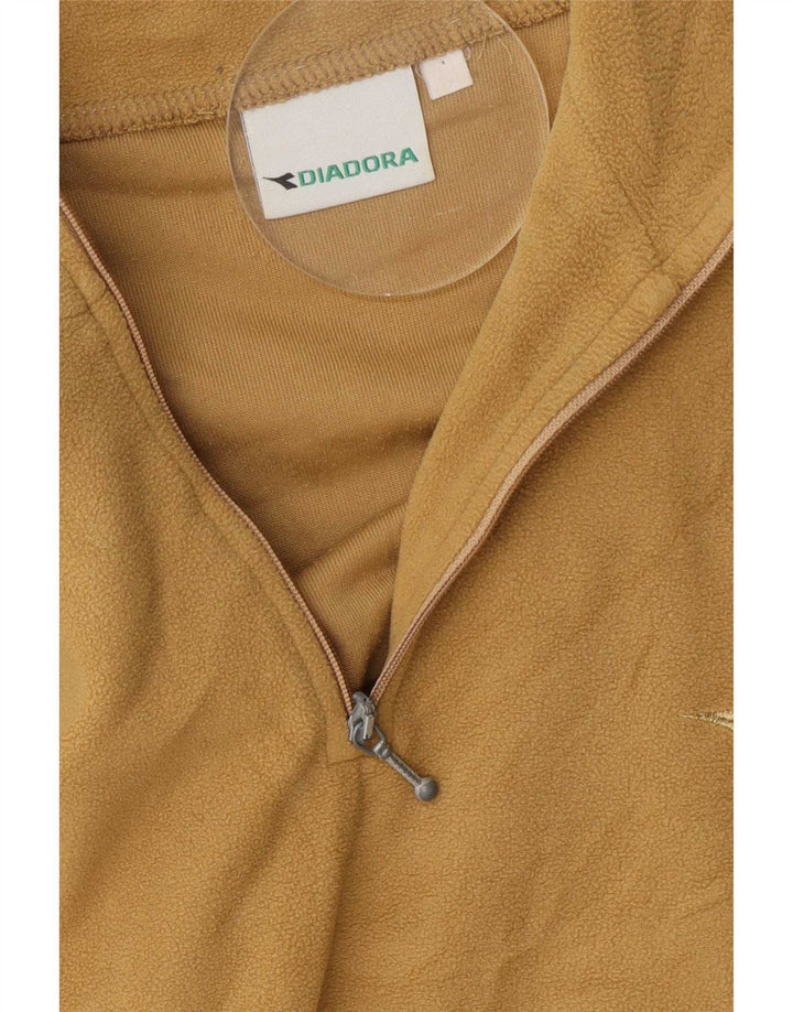 Diadora Herren-Fleecepullover mit Reißverschluss, mittelgelb