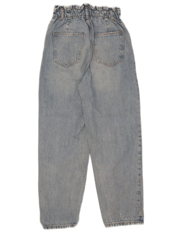 Zara Mädchen-Jeans mit hoher Taille und schmal zulaufendem Bein, 13–14 Jahre, W25, L24, blaue Baumwolle