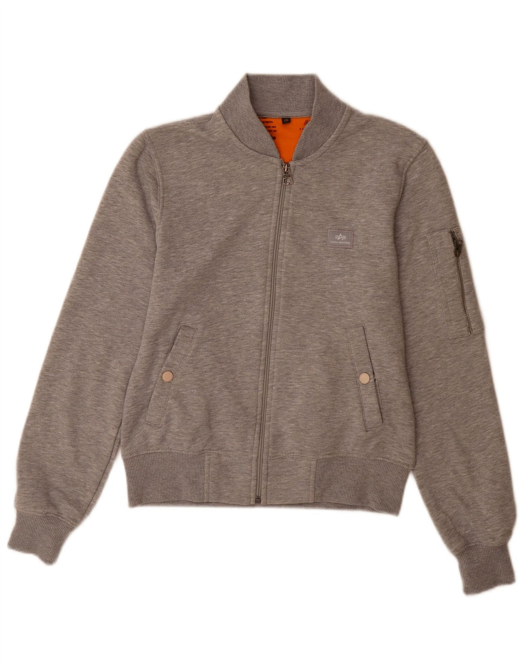 Alpha Industries Herren-Trainingsanzugoberteil, XS, grau gefleckte Baumwolle