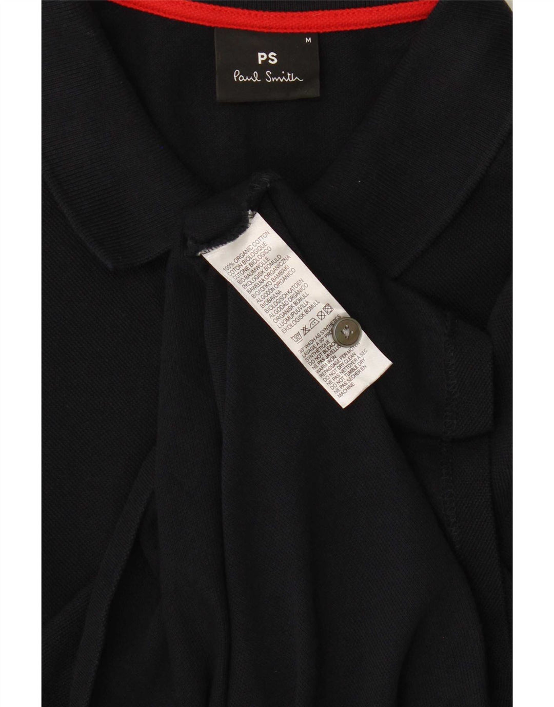 Paul Smith Herren-Langarm-Poloshirt, mittelmarineblaue Baumwolle