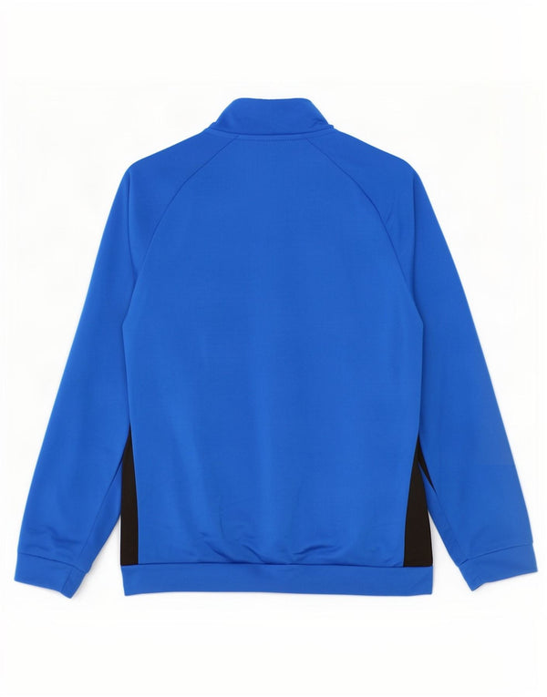 Puma Jungen Grafik-Trainingsanzug-Top-Jacke, 7–8 Jahre, blaues Farbblock-Polyester