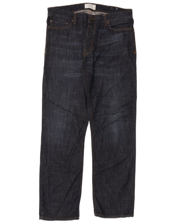 Fat Face Herren Straight Jeans W34 L32 Blaue Baumwolle
