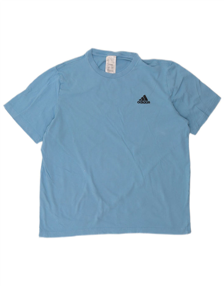Adidas Herren T-Shirt Top Large Blau Baumwolle