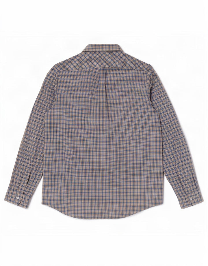 James Pringle Herren-Flanellhemd aus mittelblau kariertem Polyester
