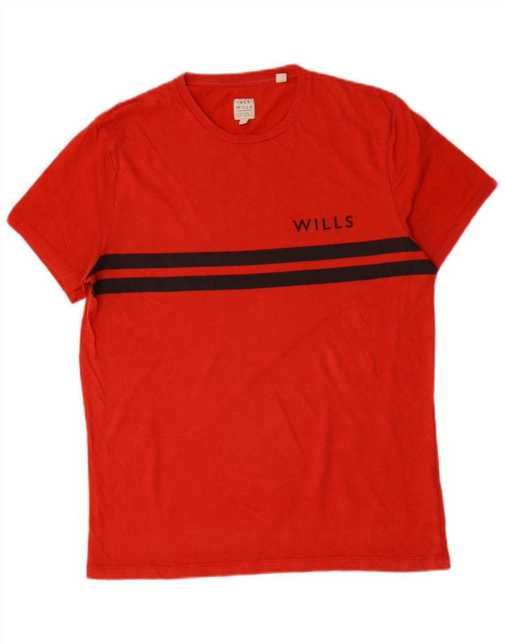 JACK WILLS Herren-T-Shirt aus Baumwolle, klein, rot gestreift