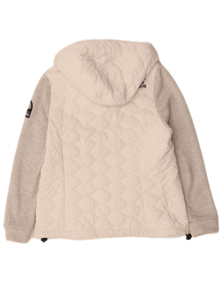 Superdry Damen-Windbreakerjacke mit Kapuze, UK 16, Größe L, Weiß, Farbblock