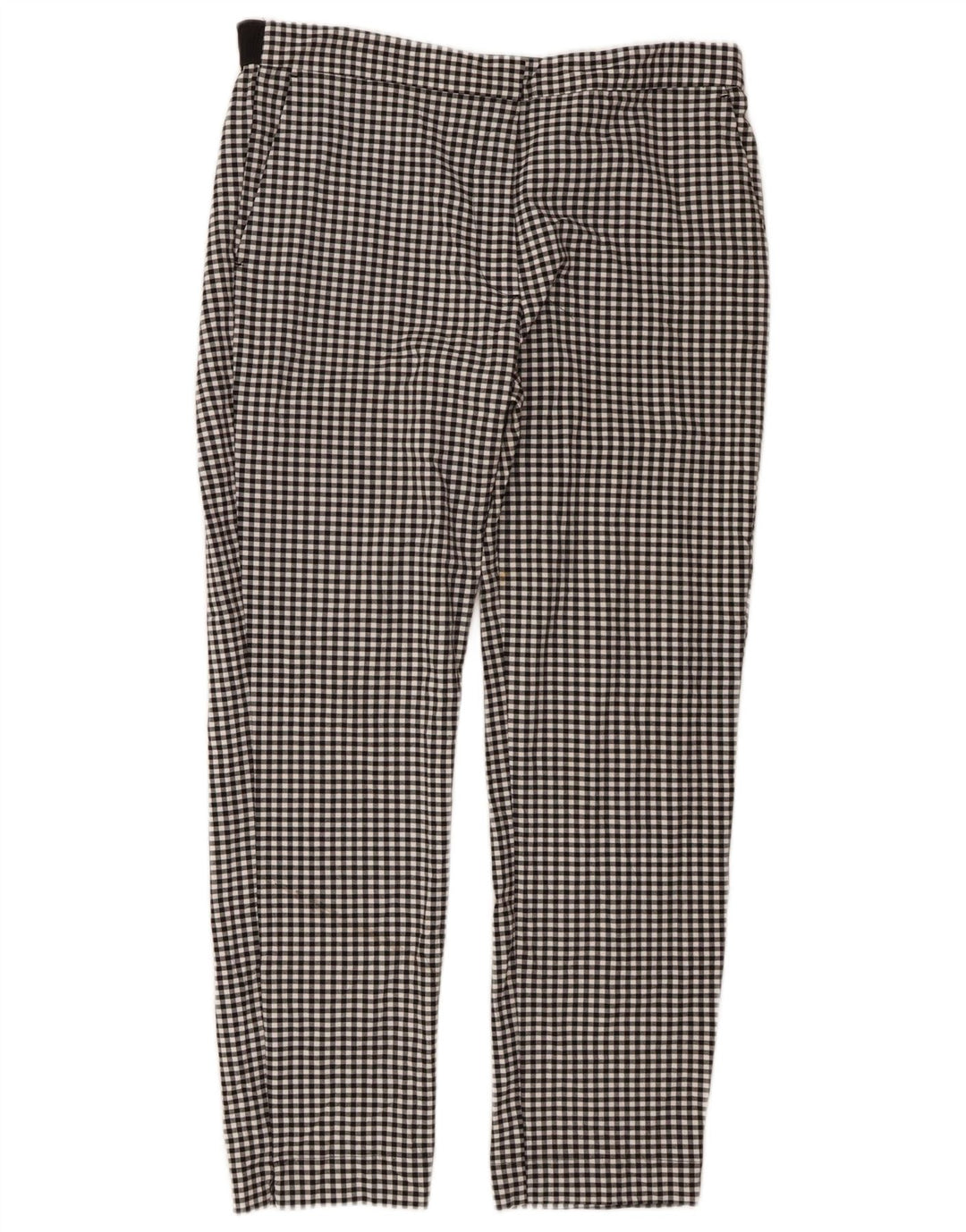 Zara Slim Chino-Hose für Damen, XL, W32, L27, schwarzes Gingham-Polyester