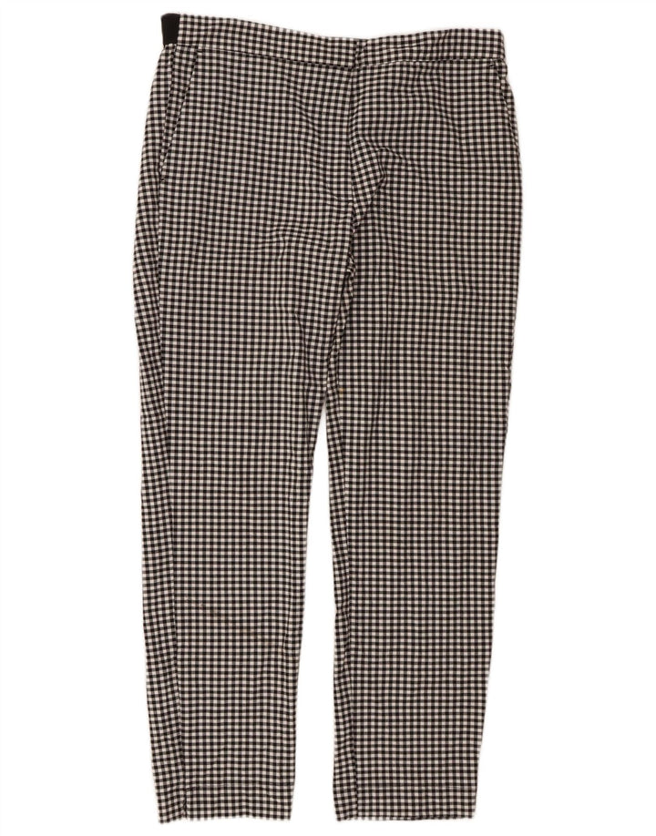 Zara Slim Chino-Hose für Damen, XL, W32, L27, schwarzes Gingham-Polyester