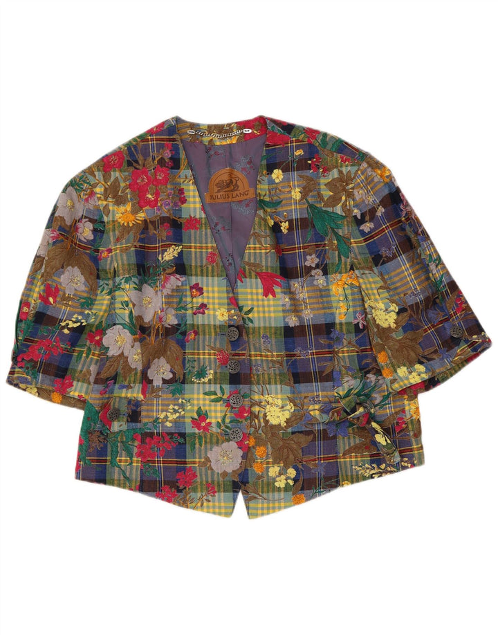 JULIUS LANG Damen 4-Knopf-Blazerjacke EU 40 Mittel Mehrfarbig