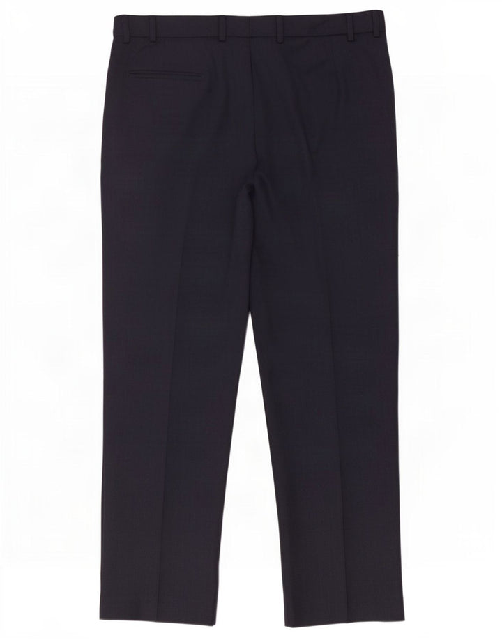 Marks & Spencer Herren-Anzughose in normaler Passform, W38 L31, marineblaues Polyester