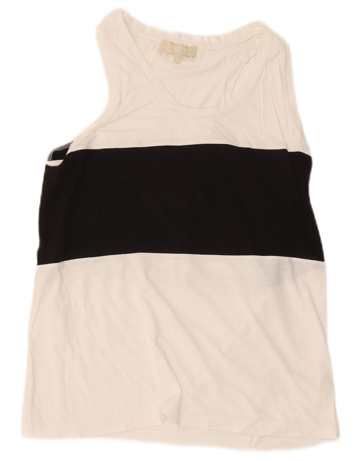 Max Mara Damen-Trägershirt UK 12 Mittelweiß Farbblock