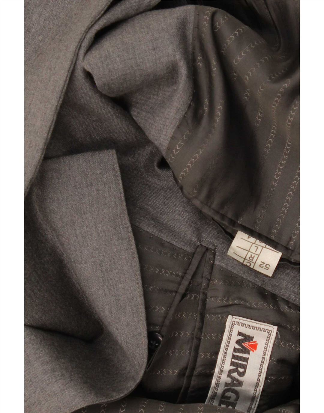Mirage Herren Zweireiher Blazer Jacke IT 52 XL Graue Merinowolle