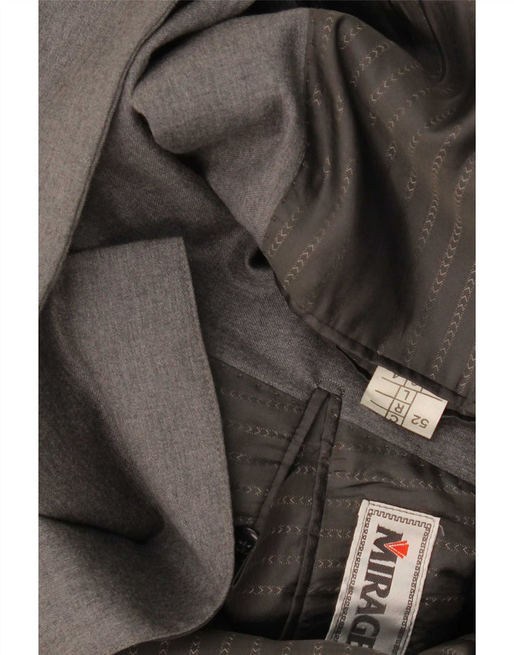 Mirage Herren Zweireiher Blazer Jacke IT 52 XL Graue Merinowolle