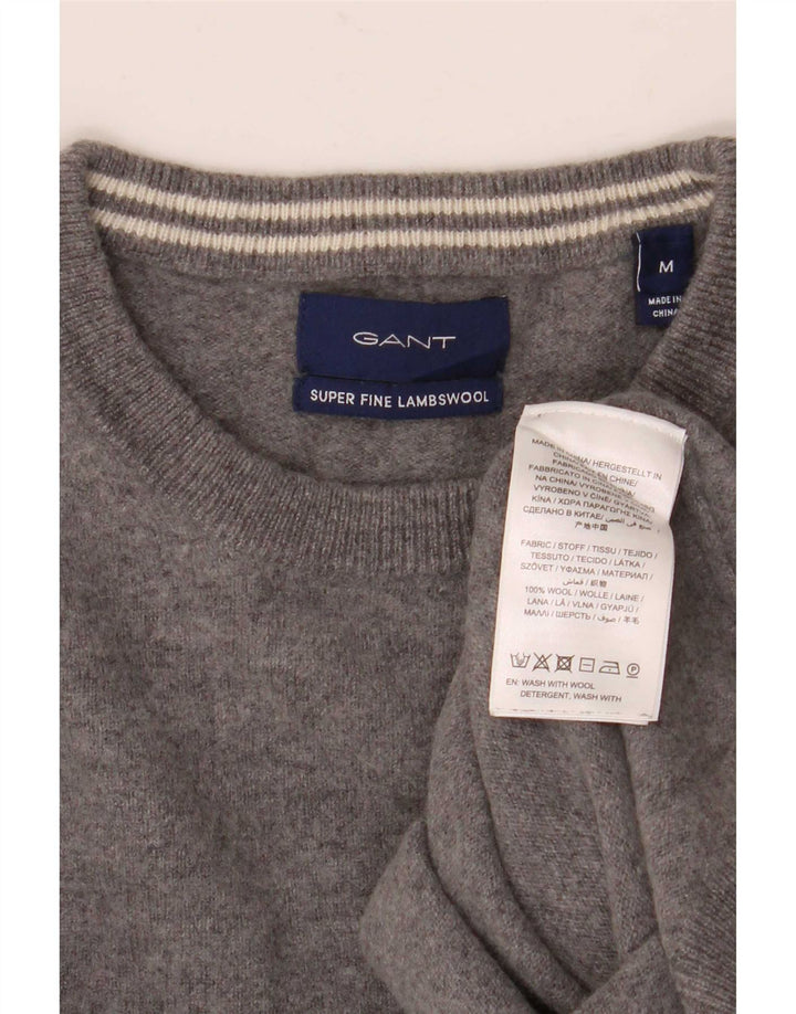 Gant Damen-Pullover mit Rundhalsausschnitt, UK 14, mittelgraue Wolle