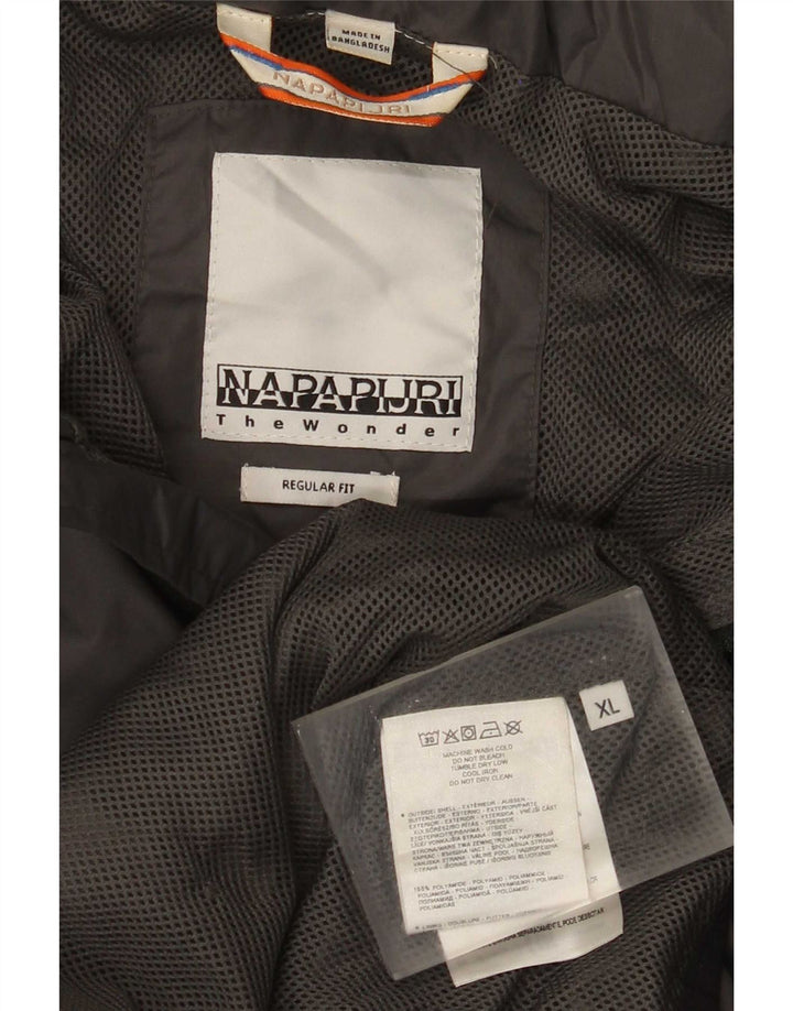 Napapijri Herren-Regenjacke mit Kapuze, UK 42, XL, Grau, Polyamid