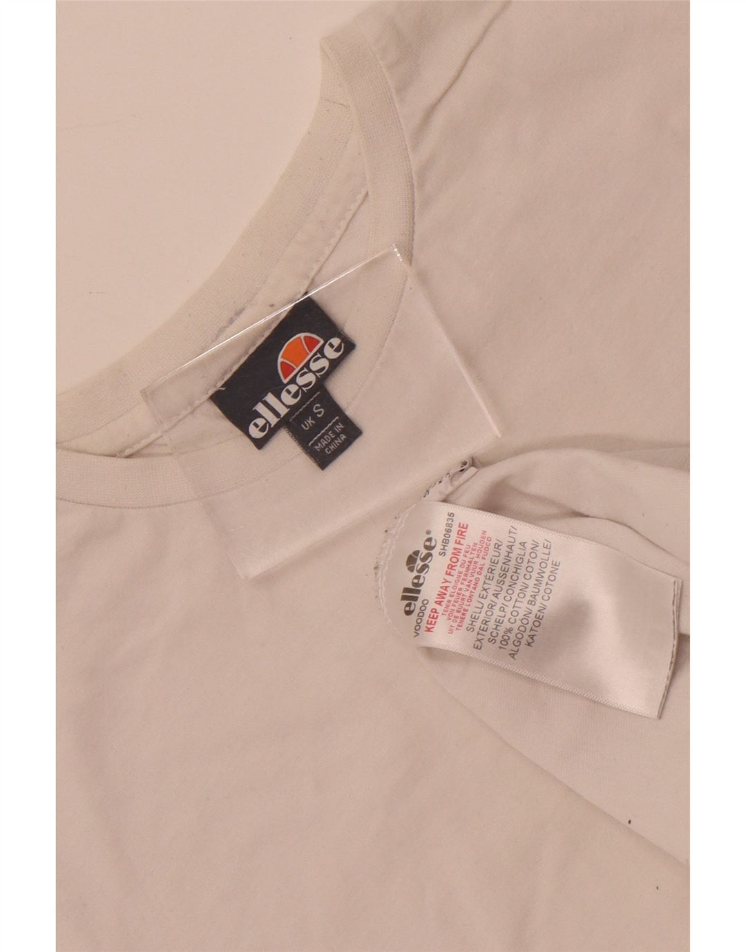 Ellesse Herren T-Shirt Top Small aus weißer Baumwolle