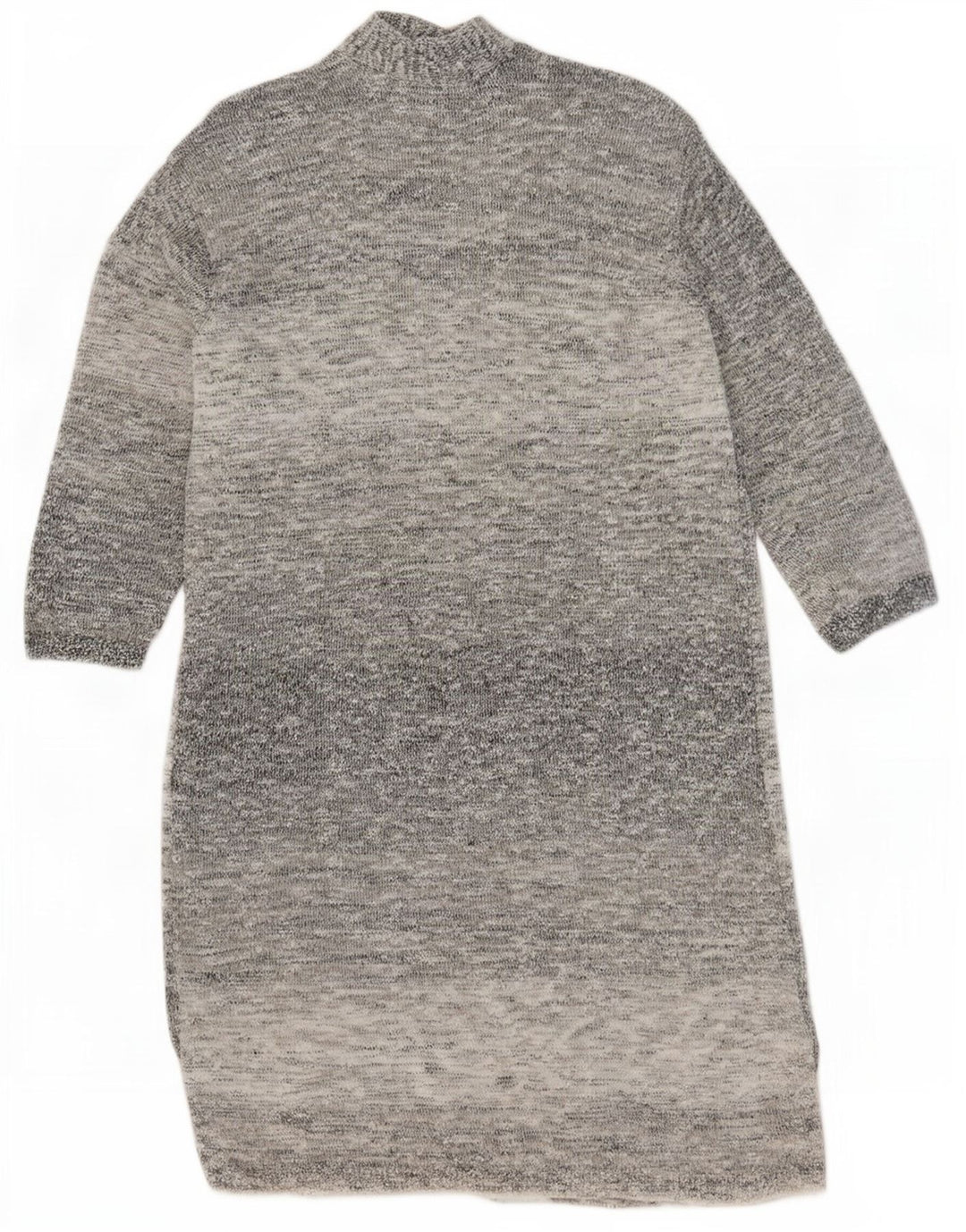 Lands End Damen Longline Open Cardigan Pullover UK 10 Small Grau meliert