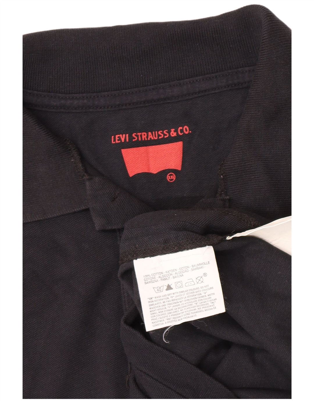 Levi's Herren-Poloshirt 2XL aus schwarzer Baumwolle