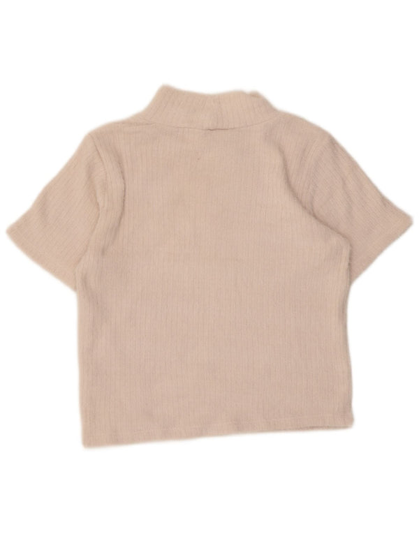 Zara Damen Crop Rollkragenpullover Pullover UK 14 Large Off White