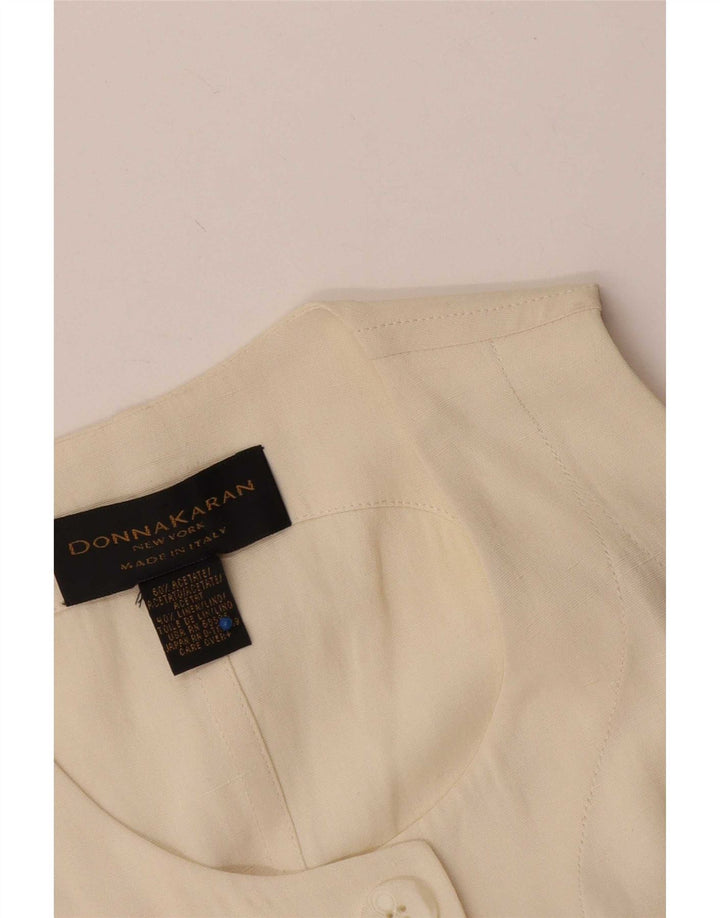 Donna Karan Damen Longline 5-Knopf-Blazerjacke UK 12 Medium Off White