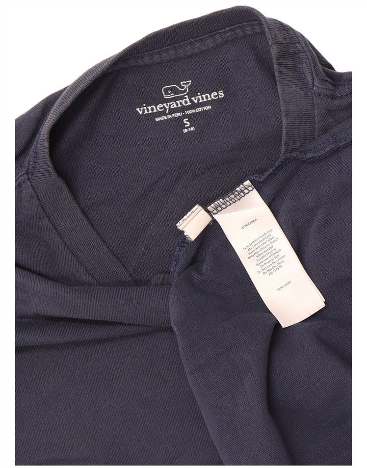 VINEYARD VINES Jungen Grafik-Top, langärmelig, 8–9 Jahre, klein, Blau, Weihnachten