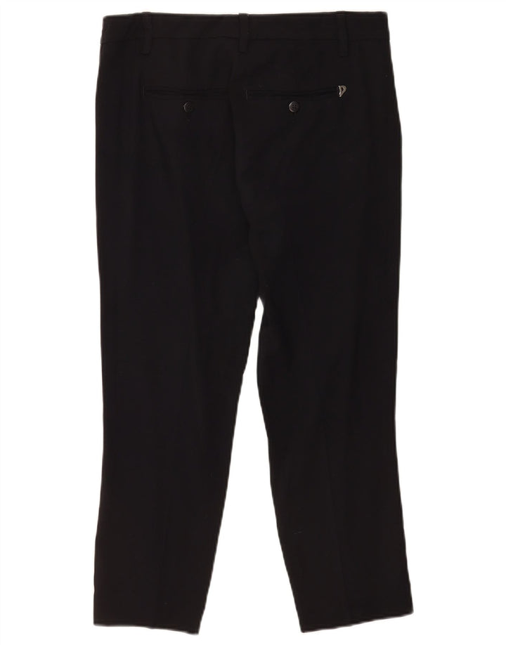 Dondup Damen Crop Suit Hose W30 L24 Schwarze Viskose