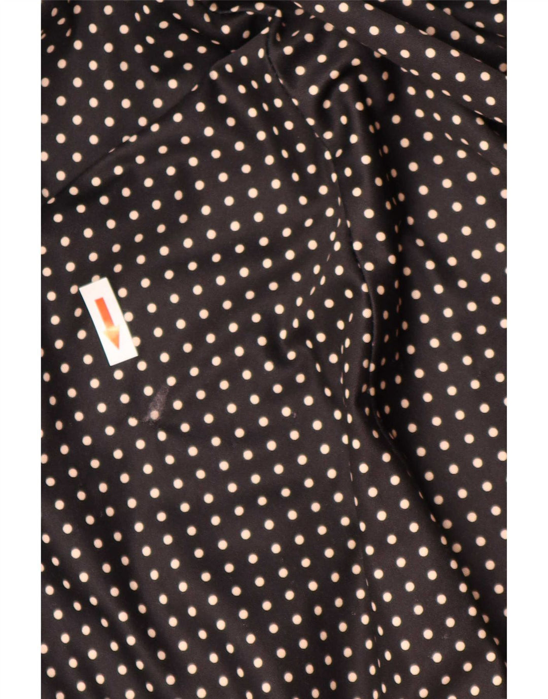 Vintage Damen A-Linie Kleid UK 18 XL Schwarz geflecktes Polyester