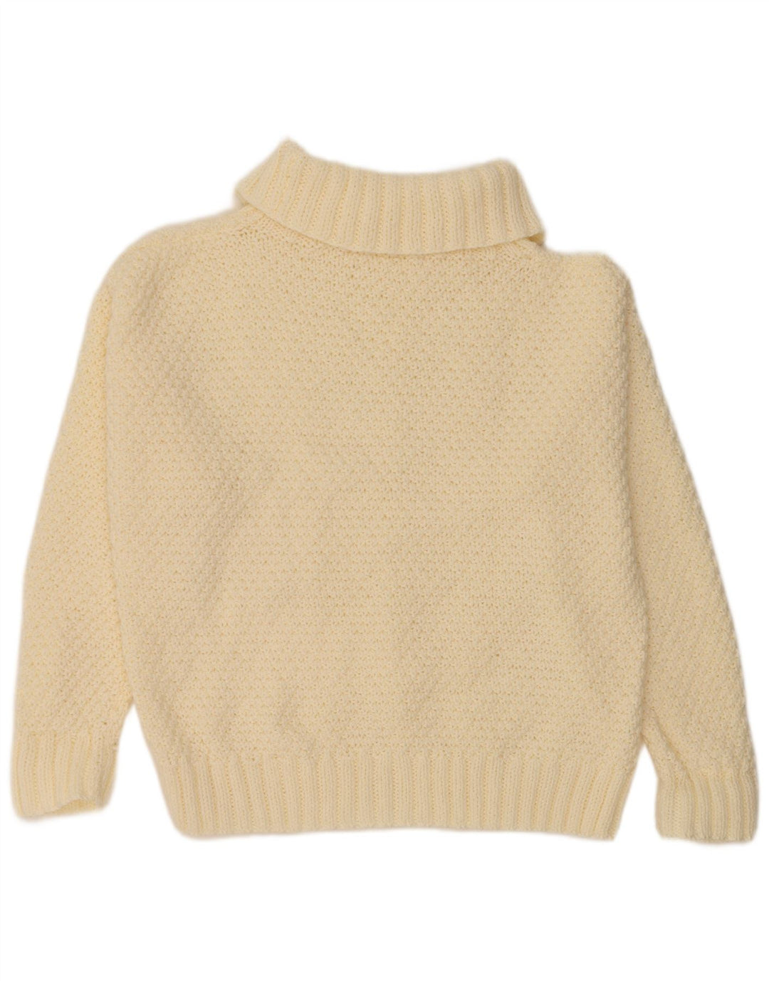 VINTAGE Damen Übergroßer Rollkragenpullover Pullover UK 18 XL Off White