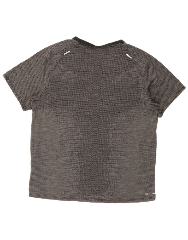 Nike Herren Dri Fit T-Shirt Top Large Grau Polyester Sport