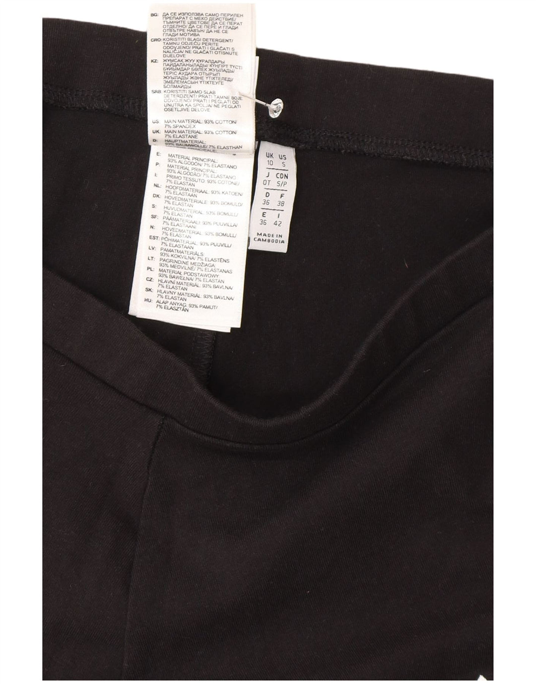 Adidas Damen Leggings UK 10 Small Schwarz Baumwolle