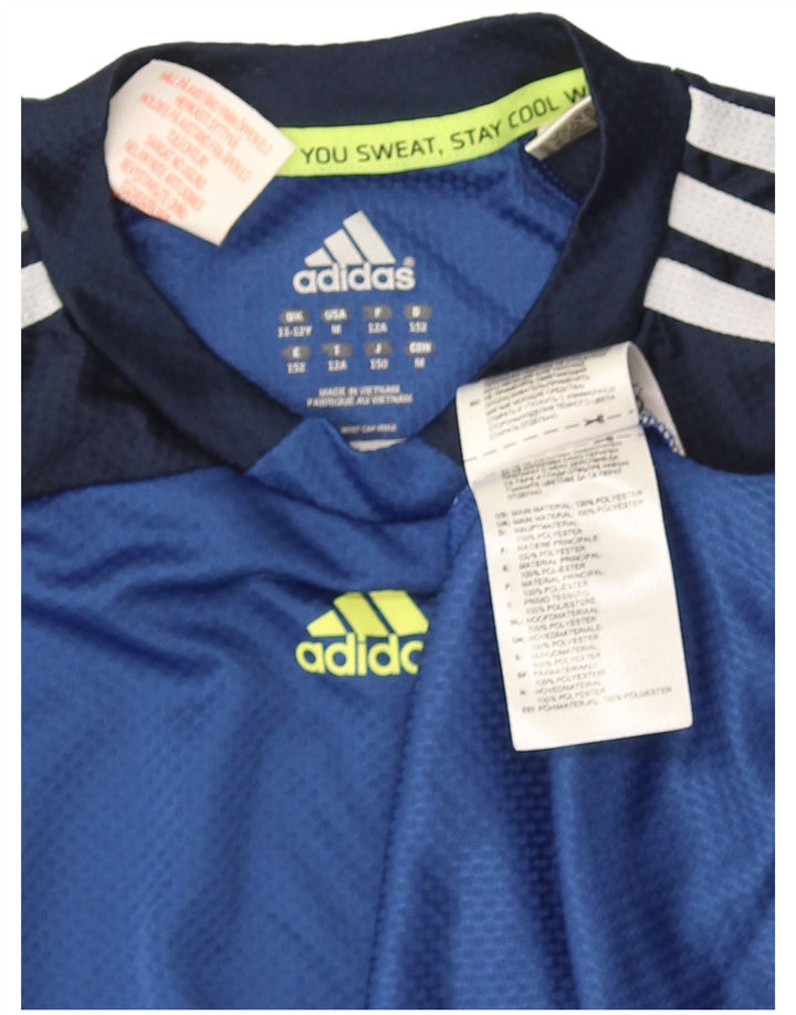 Adidas T-Shirt für Jungen, 11–12 Jahre, blaues Colourblock-Polyester
