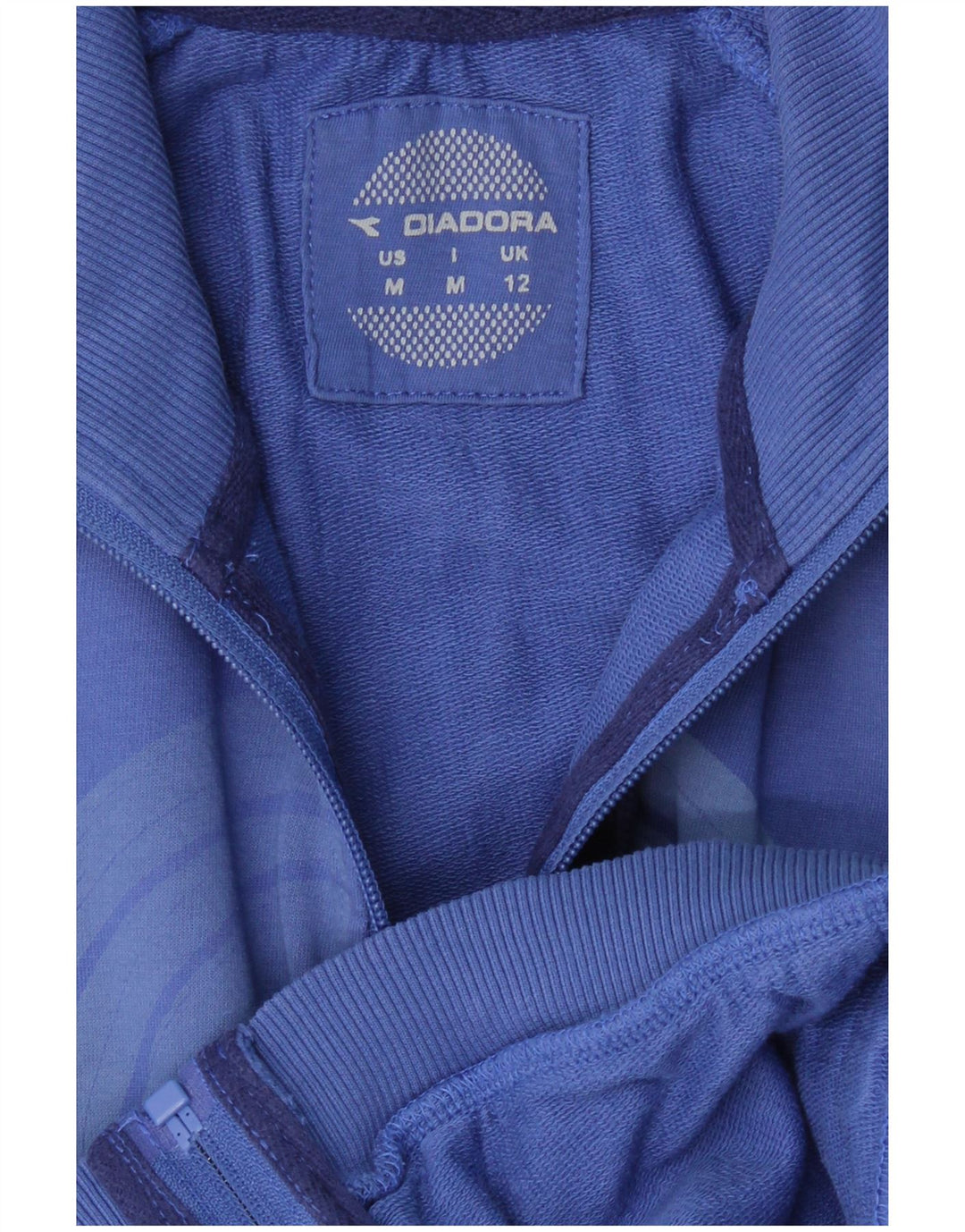 DIADORA Damen-Trainingsanzugoberteil mit Grafik, UK 12, Mittelblau