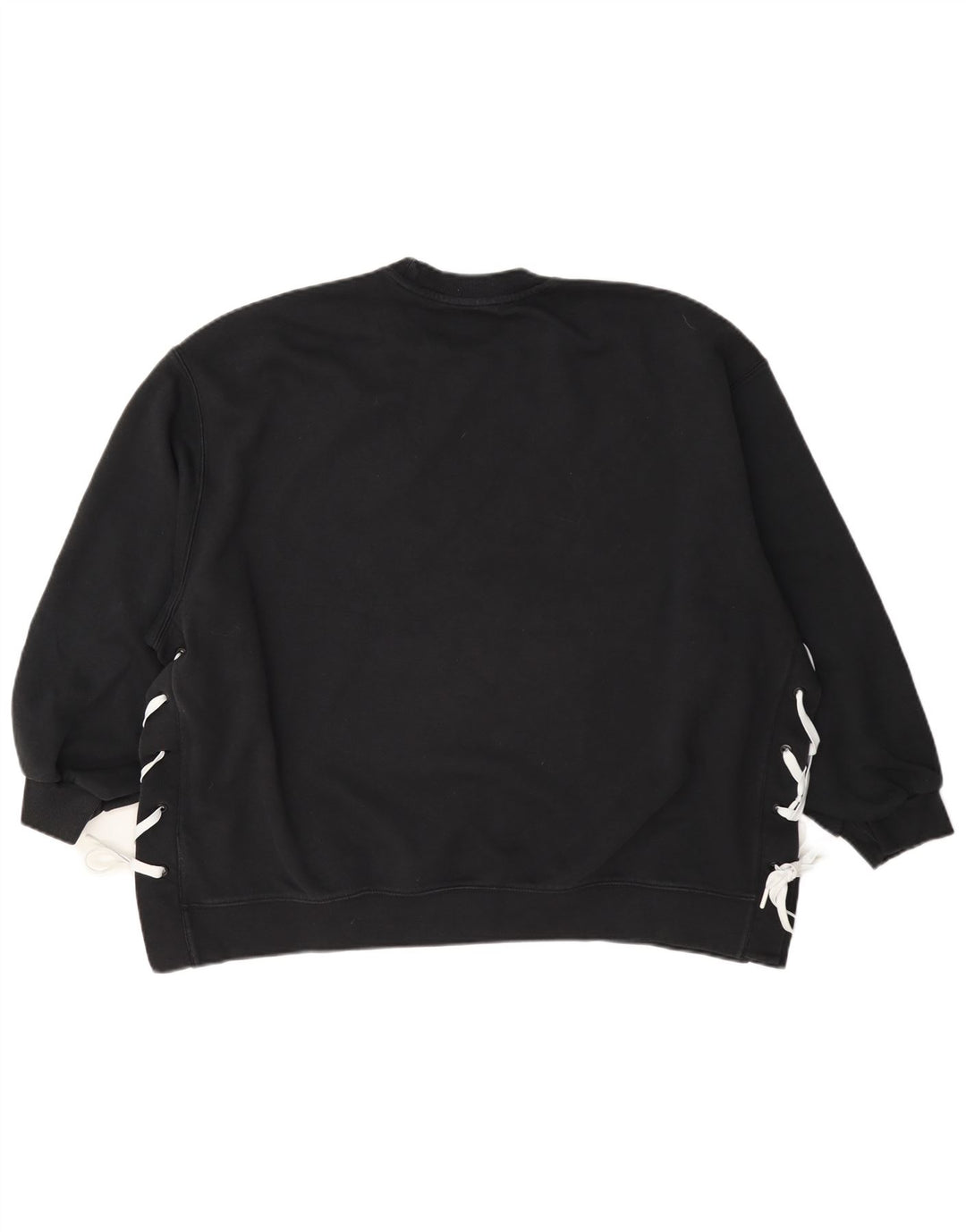 Adidas übergroßer Damen-Sweatshirt-Pullover, UK 14, große schwarze Baumwolle