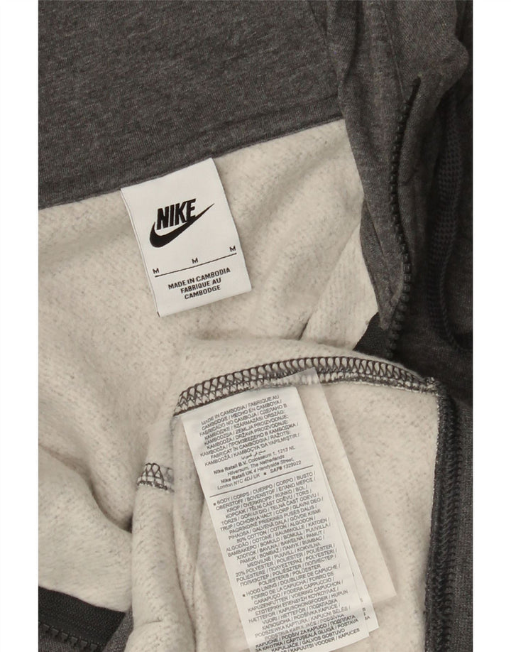 NIKE Herren-Kapuzenpullover mit Reißverschluss, mittelgrau gefleckte Baumwolle