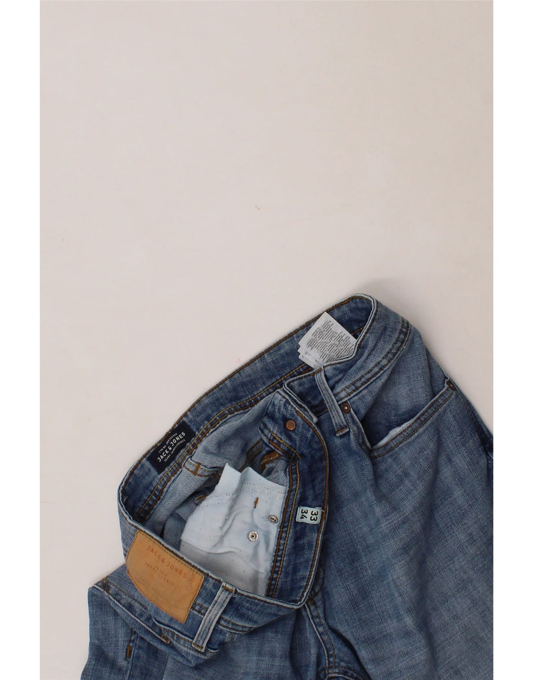 JACK & JONES Mens Straight Jeans W33 L30 Blue Cotton Vintage Jack & Jones and Second-Hand Jack & Jones from Messina Hembry 