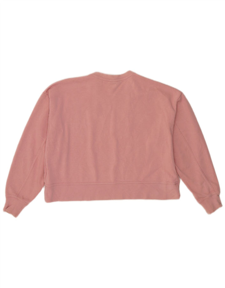 Nike Damen Crop Graphic Sweatshirt Pullover UK 14 Mittelrosa Baumwolle