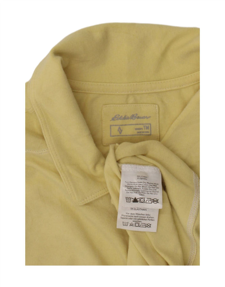 Eddie Bauer Womens Tall Poloshirt UK 12 Mittelgelbe Baumwolle