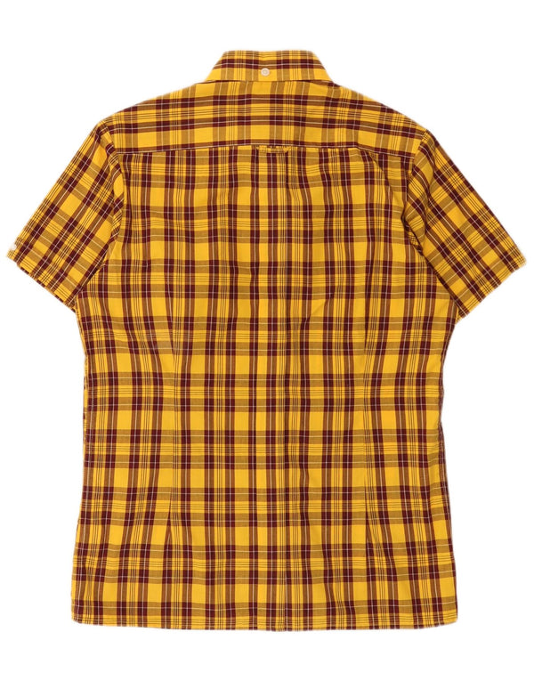 Dr Martens Herren-Kurzarmhemd Mittelgelb kariertes Polyester