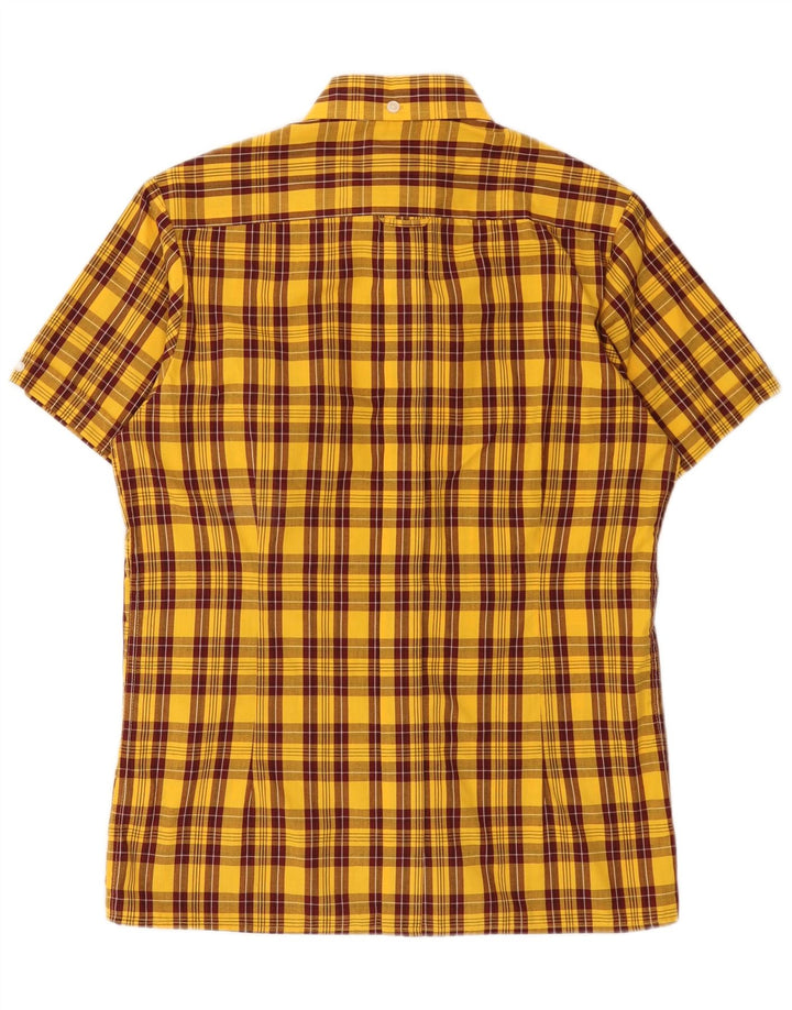 Dr Martens Herren-Kurzarmhemd Mittelgelb kariertes Polyester