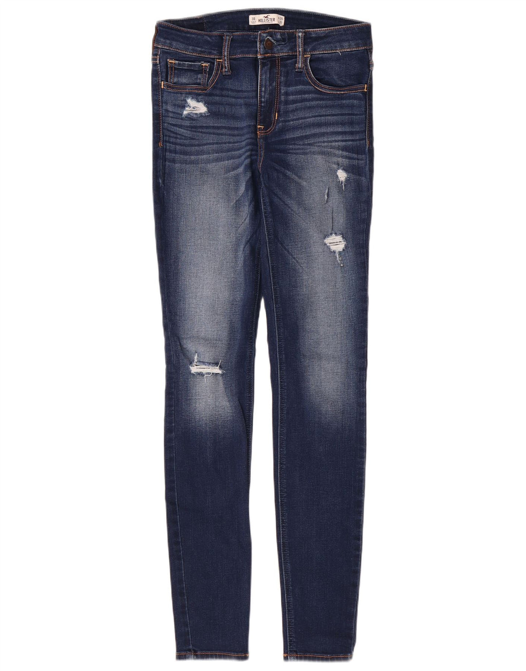 HOLLISTER Damen Distressed Skinny Jeans US 3 XS W26 L31 Blaue Baumwolle