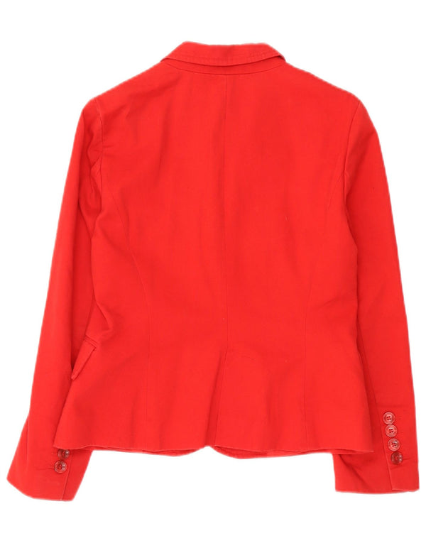 Zara Damen 2-Knopf-Blazer-Jacke, EU 38, kleine rote Baumwolle