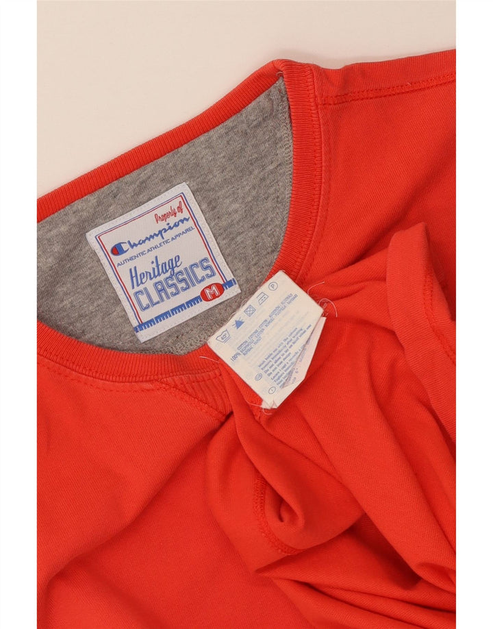 Champion Womens Heritage T-Shirt Top UK 12 Mittelrote Baumwolle