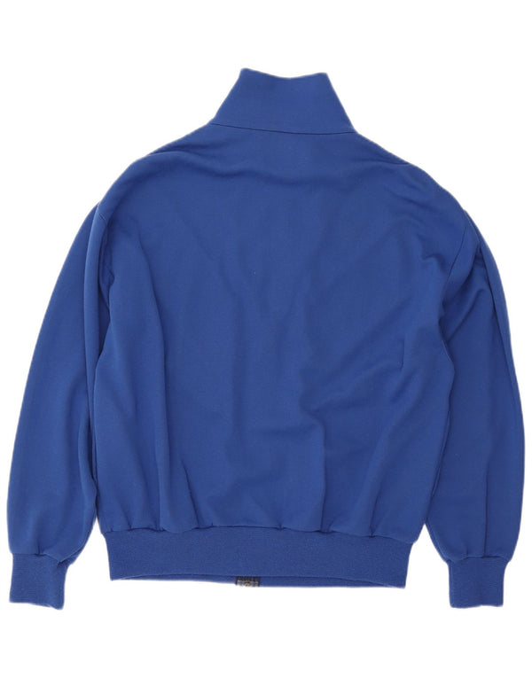 VINTAGE Damen-Trainingsanzug-Top-Jacke UK 18 XL Blaues Farbblock-Acryl