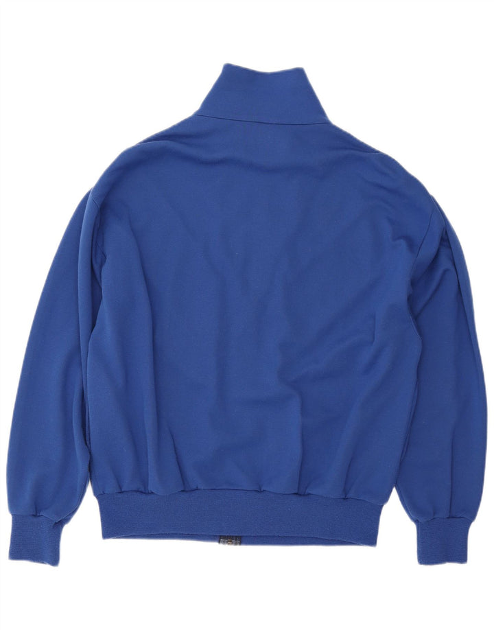 VINTAGE Damen-Trainingsanzug-Top-Jacke UK 18 XL Blaues Farbblock-Acryl