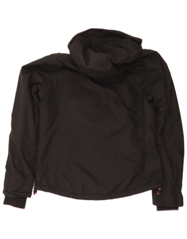Superdry Damen Windcheater Kapuzen-Windjacke UK 14 Large Schwarz